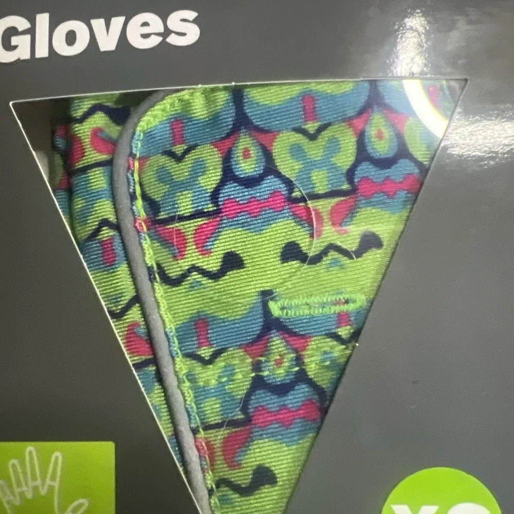 RunLites Peacock Pattern LED Running Gloves XS Half Finger Rechargeable